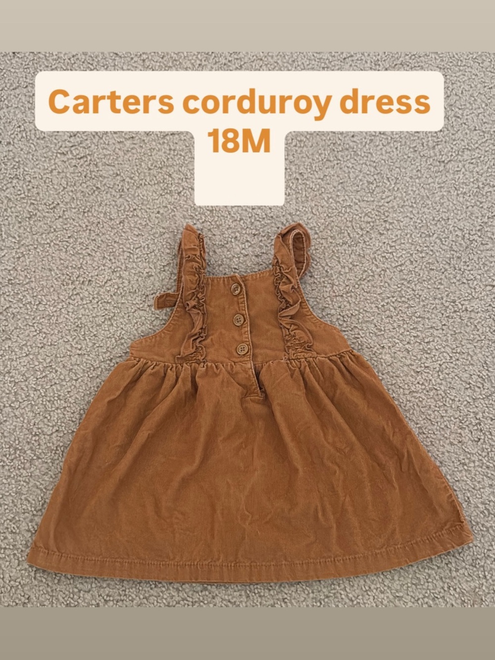 Carter's Rust Brown Corduroy Ruffle Dress